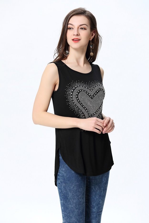 The Heart Diamond Sleeveless Top TT106 (OUT OF STOCK)