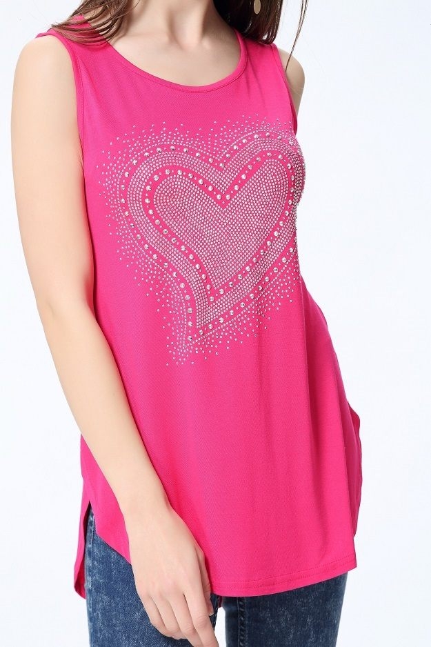 The Heart Diamond Sleeveless Top TT106 (OUT OF STOCK)