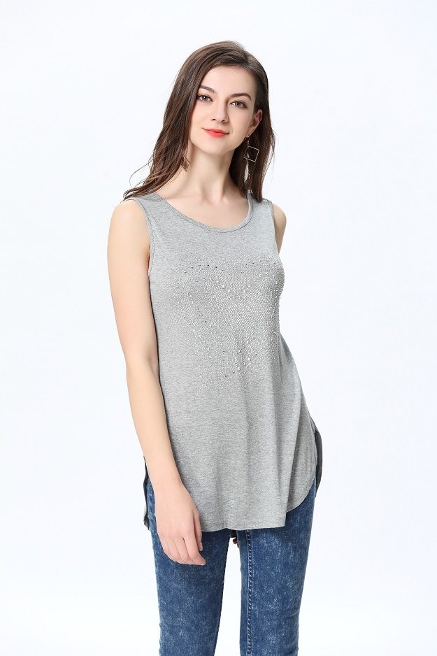 The Heart Diamond Sleeveless Top TT106 (OUT OF STOCK)