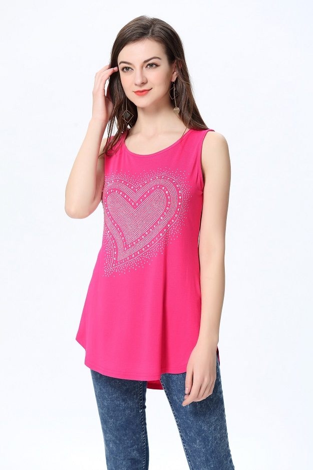 The Heart Diamond Sleeveless Top TT106 (OUT OF STOCK)