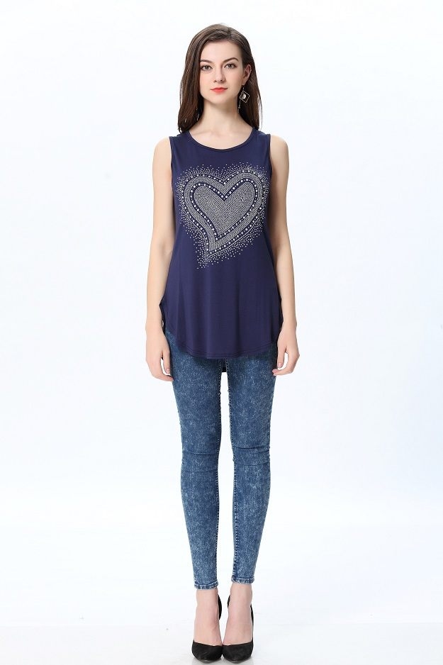 The Heart Diamond Sleeveless Top TT106 (OUT OF STOCK)