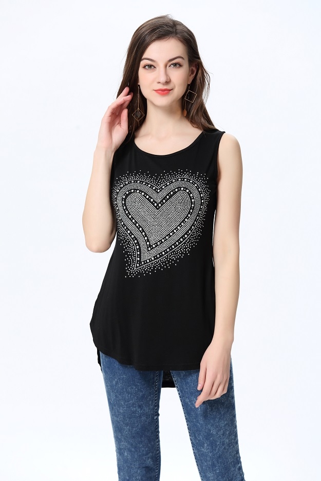 The Heart Diamond Sleeveless Top TT106 (OUT OF STOCK)