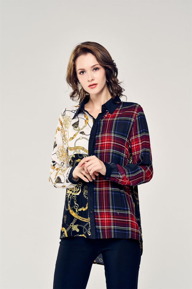 Long Sleeve Woven Shirt   A-9021 Wholesale